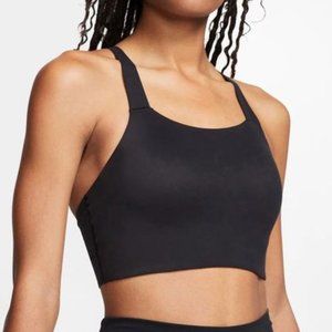 Nike Women's Swoosh Luxe Sports Bra in Black/Dark Smoke Grey